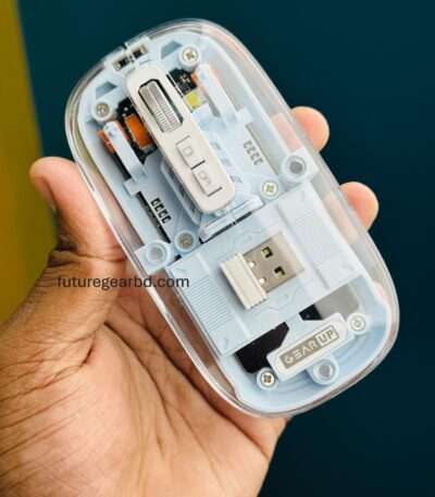 GearUP WM30 Transparent Crystal 2.4G + Bluetooth Magnetic Wireless Mouse